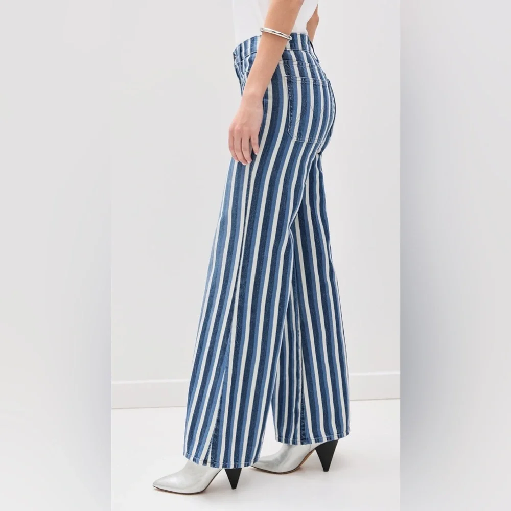 Mother NWOT Twister Patch Pocket Striped Jeans Sz 31 - Picture 2 of 9